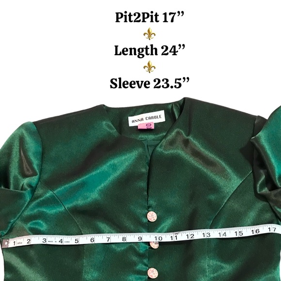 SALE | ANNA CAROLE Vtg Matching Maxi Skirt with Embellished Collarless Blazer - Picture 11 of 15